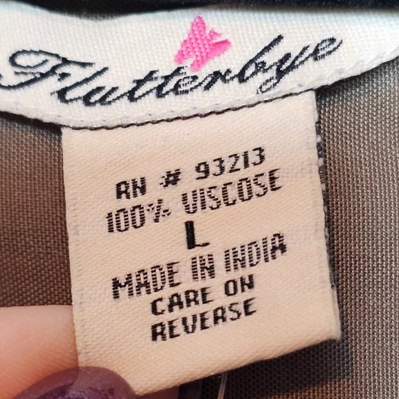 Flutterbye Olive Green Button Front Tie Waist Top - Picture 5 of 7